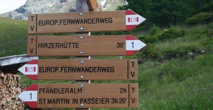 Taking the European long-distance path "E5" to the Hinteregger Alm